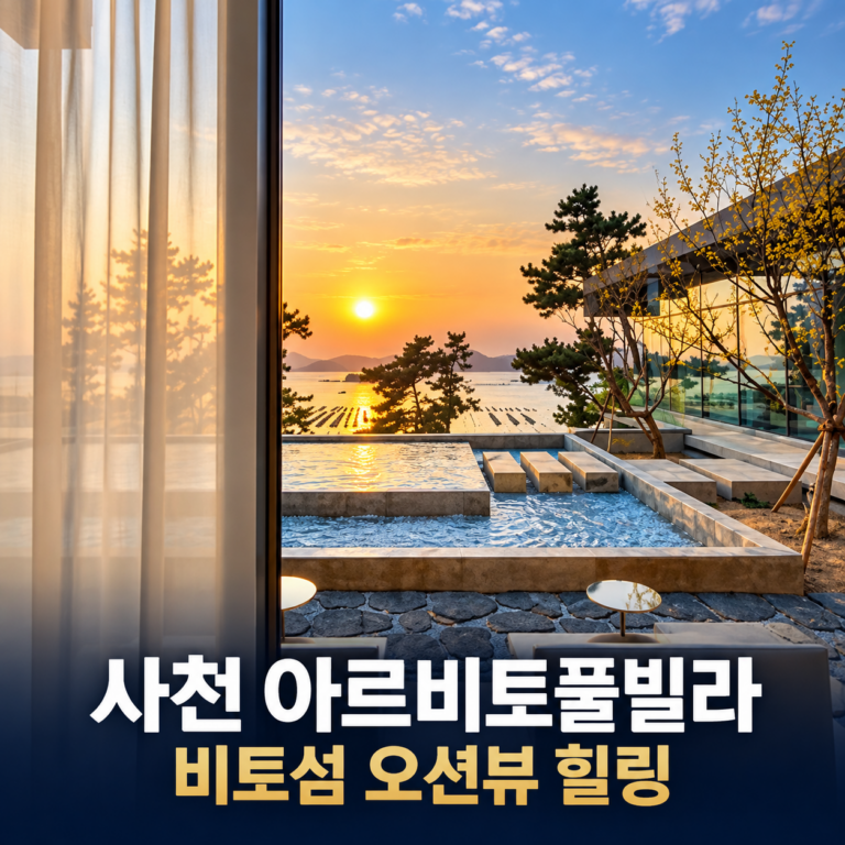 사천 아르비토풀빌라 비토섬 오션뷰 숙소｜독채 수영장·자쿠지·조식·바베큐 총정리